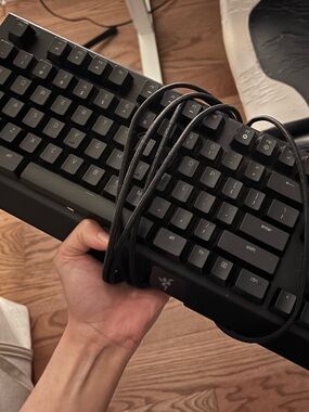 Razer Black Wired Mechanical Gaming Keyboard with USB Cable with mousepad
